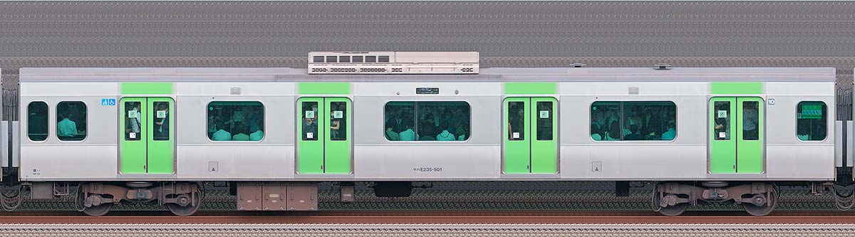 JR東日本E235系サハE235-501山側（東京駅基準）の側面写真