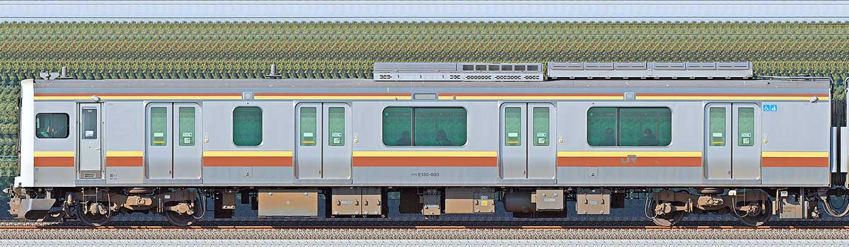 JR東日本E131系600番台クハE130-603海側の側面写真