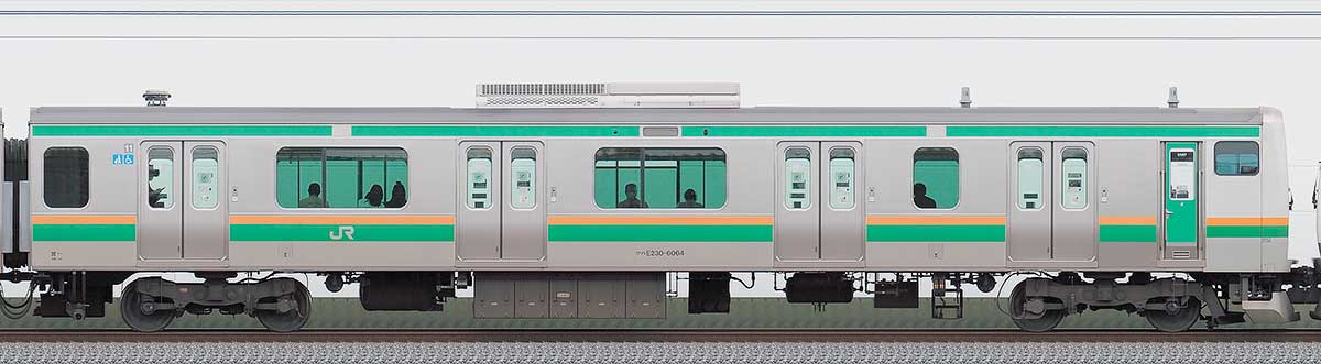 JR東日本E231系クハE230-6064山側の側面写真