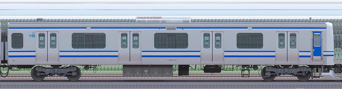 JR東日本E231系クハE230-79「成田線開業120周年記念列車」山側の側面写真