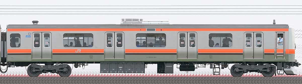 JR東日本E231系900番台クハE230-901山側の側面写真