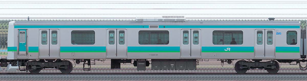 JR東日本E231系クハE231-21山側の側面写真