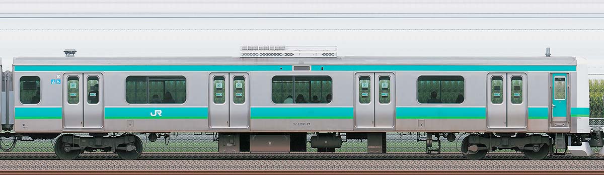 JR東日本E231系クハE231-21海側の側面写真