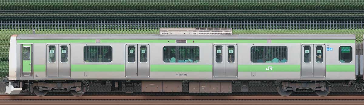 JR東日本E231系クハE231-512山側（東京駅基準）の側面写真
