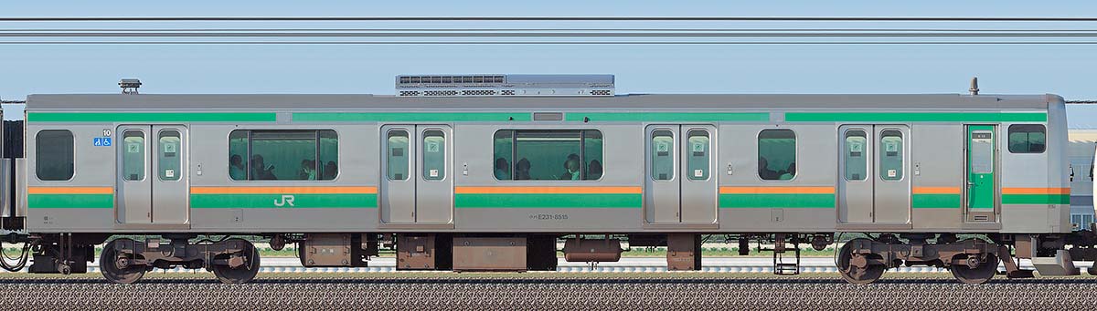 JR東日本E231系クハE231-8515海側の側面写真