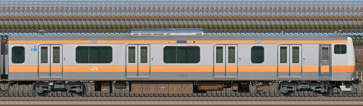 JR東日本E233系クハE232-24山側の側面写真