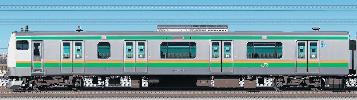 JR東日本E233系3000番台クハE232-3001海側の側面写真