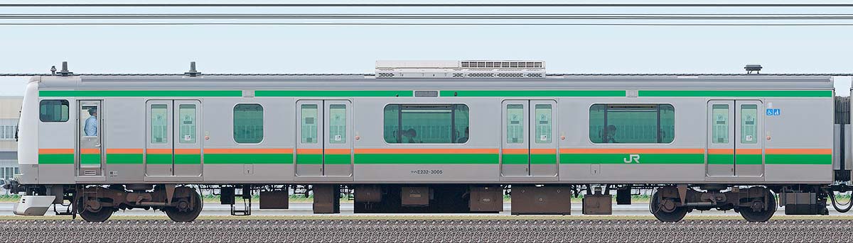 JR東日本E233系3000番台クハE232-3005海側の側面写真