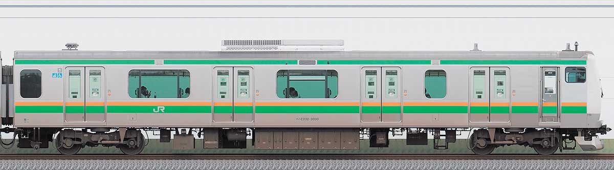 JR東日本E233系3000番台クハE232-3030山側の側面写真