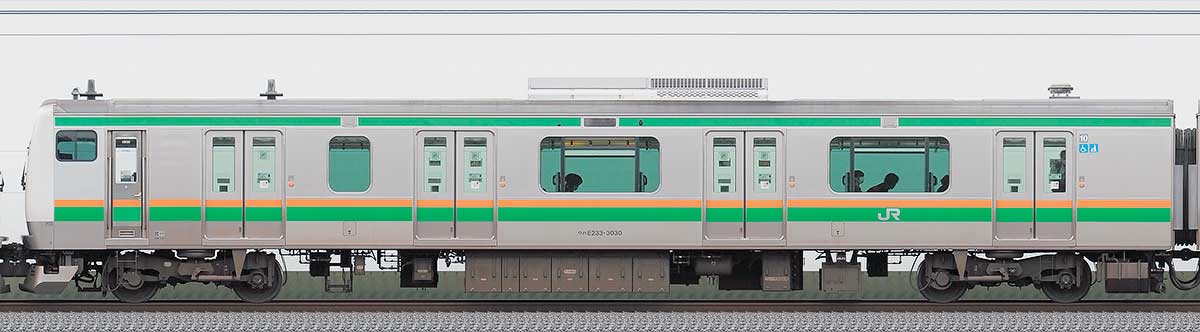 JR東日本E233系3000番台クハE233-3030山側の側面写真