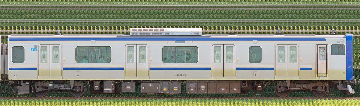 JR東日本E235系1000番台クハE234-1118山側の側面写真