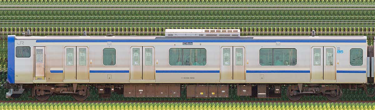 JR東日本E235系1000番台クハE235-1013山側の側面写真