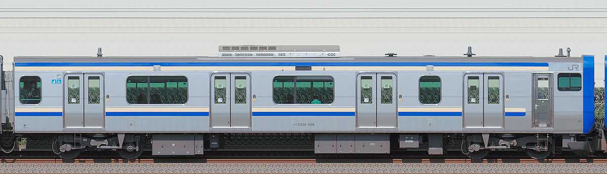 JR東日本E235系1000番台クハE235-1105海側の側面写真