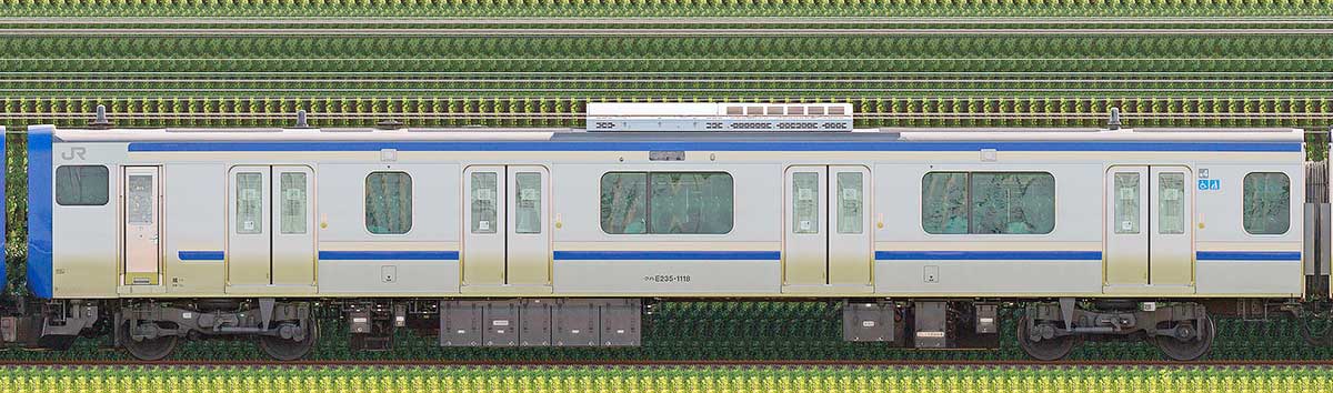 JR東日本E235系1000番台クハE235-1118山側の側面写真