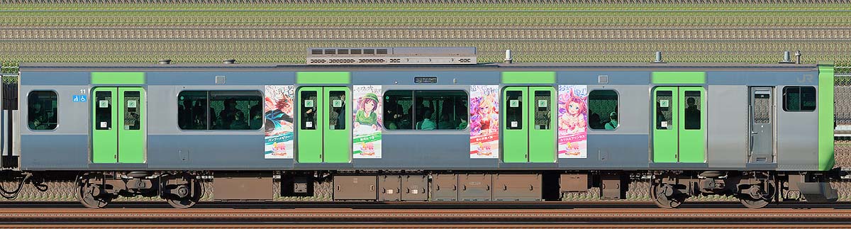 JR東日本E235系クハE235-28「ウマ娘 プリティーダービー」2周年記念ラッピング海側（東京駅基準）の側面写真