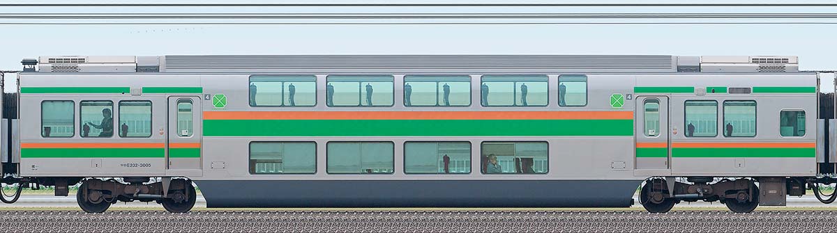 JR東日本E233系3000番台サロE232-3005海側の側面写真