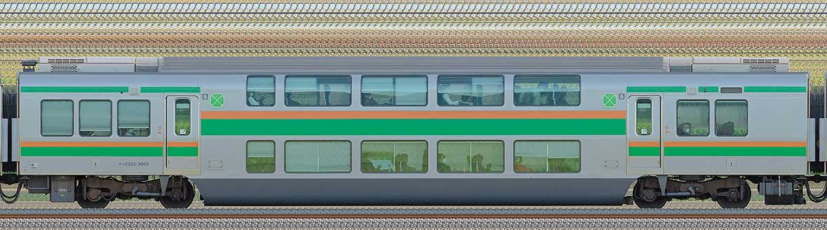 JR東日本E233系3000番台サロE233-3003山側の側面写真