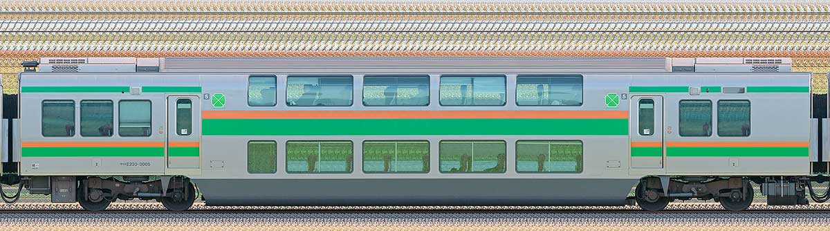 JR東日本E233系3000番台サロE233-3005山側の側面写真
