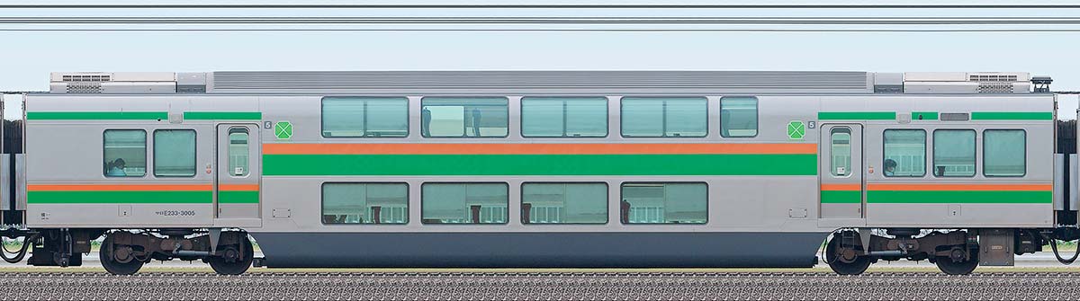 JR東日本E233系3000番台サロE233-3005海側の側面写真