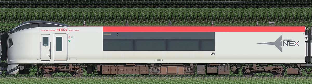 JR東日本E259系「成田エクスプレス」クロE259-4山側の側面写真