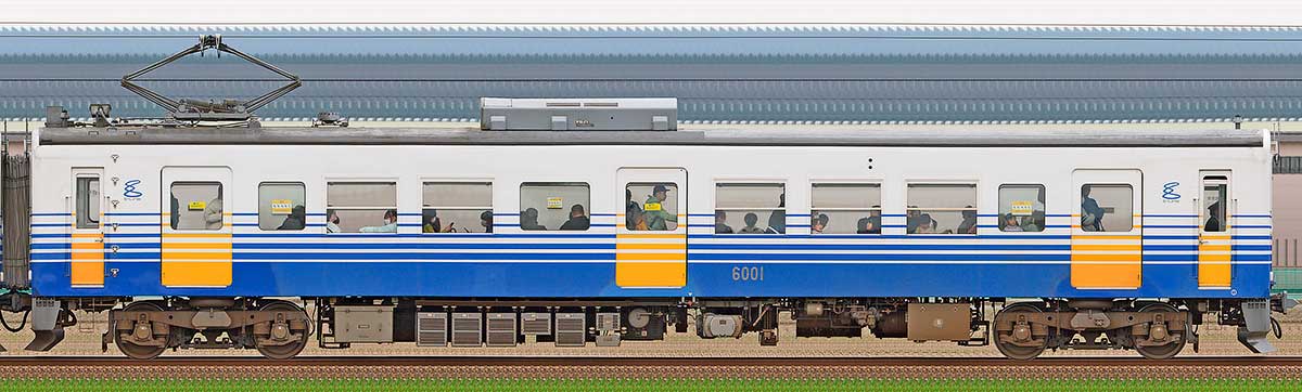 えちぜん鉄道MC6001形6001海側の側面写真