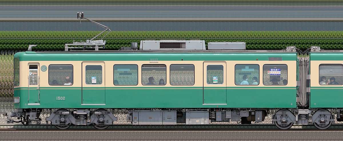 江ノ島電鉄1500形デハ1502海側の側面写真