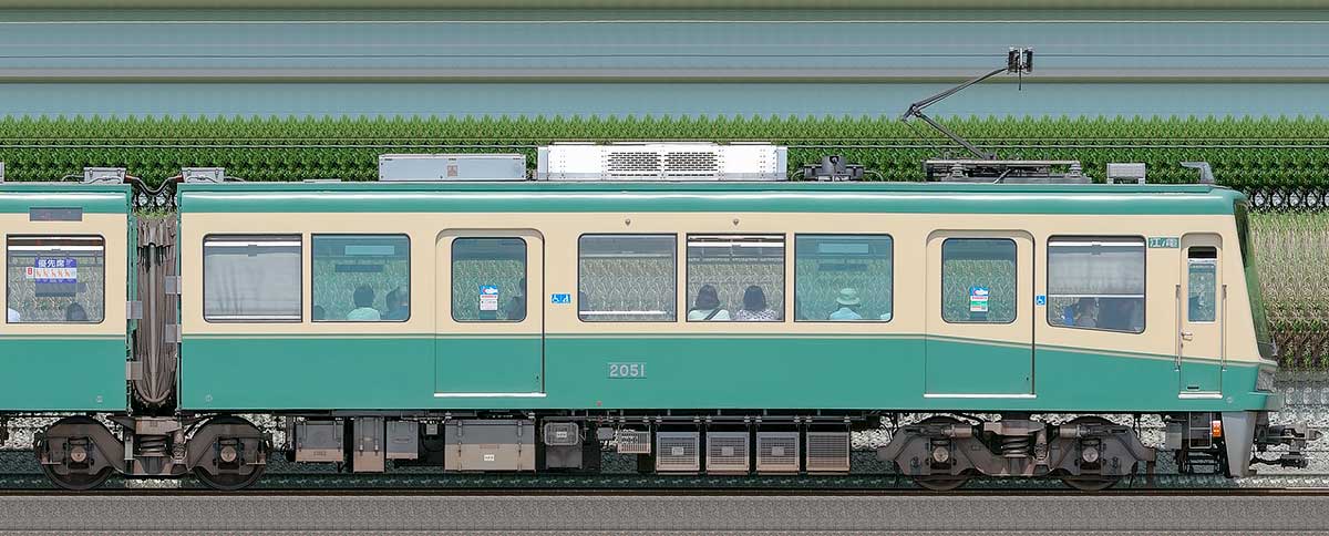 江ノ島電鉄2000形デハ2051海側の側面写真