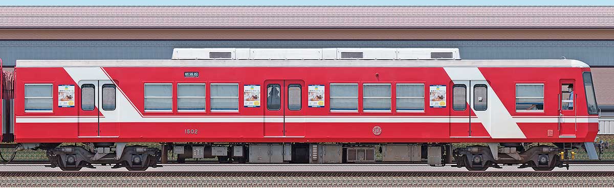 遠州鉄道1000形クハ1502東側の側面写真