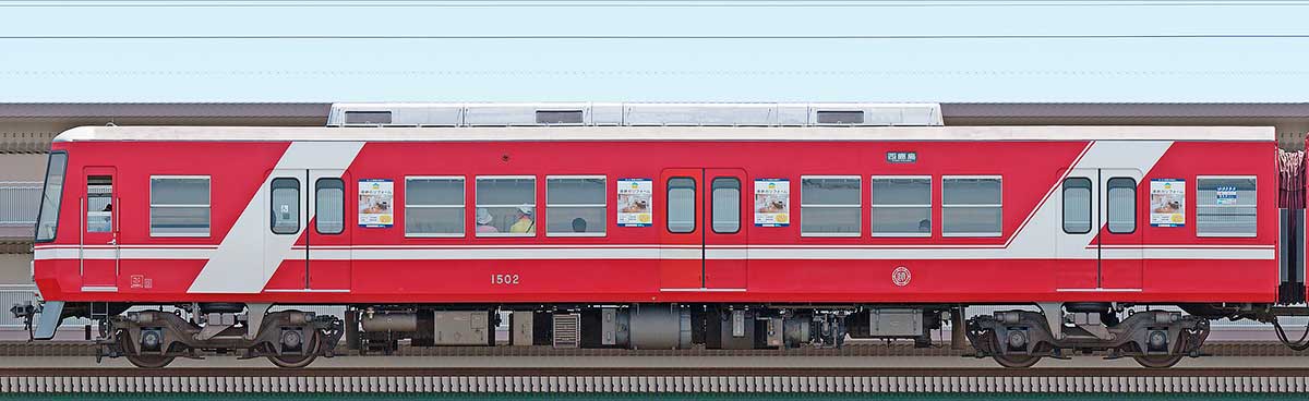 遠州鉄道1000形クハ1502西側の側面写真