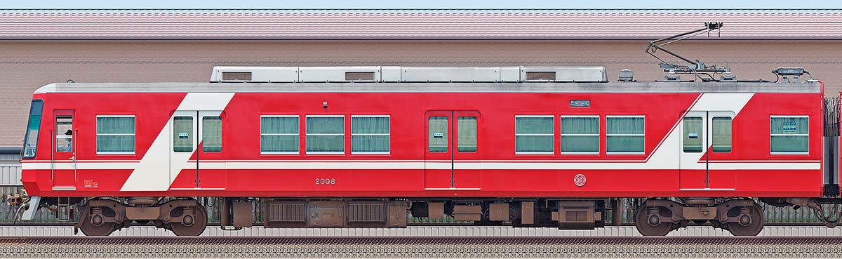 遠州鉄道2000形モハ2008東側の側面写真