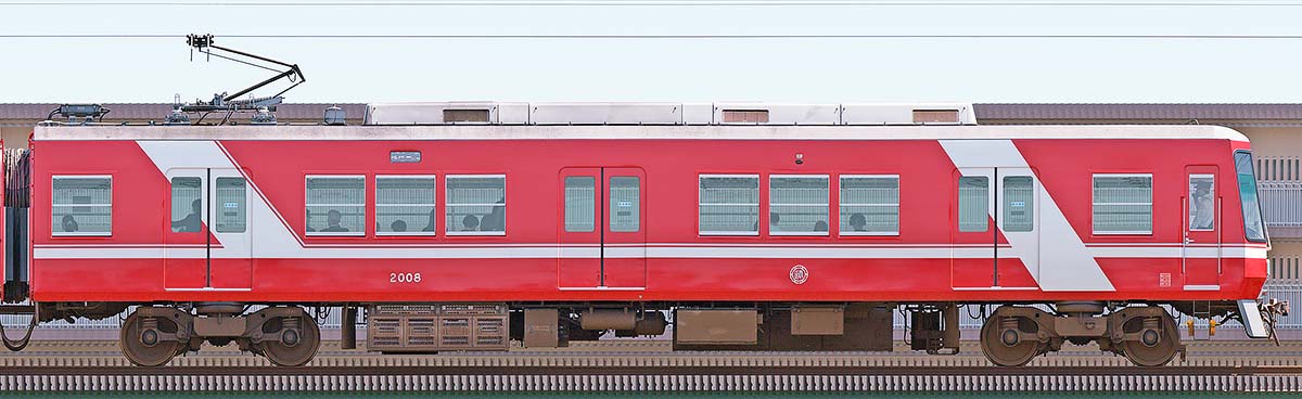 遠州鉄道2000形モハ2008西側の側面写真