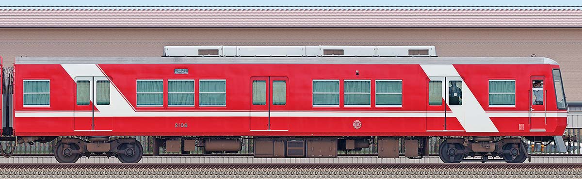 遠州鉄道2000形クハ2108東側の側面写真