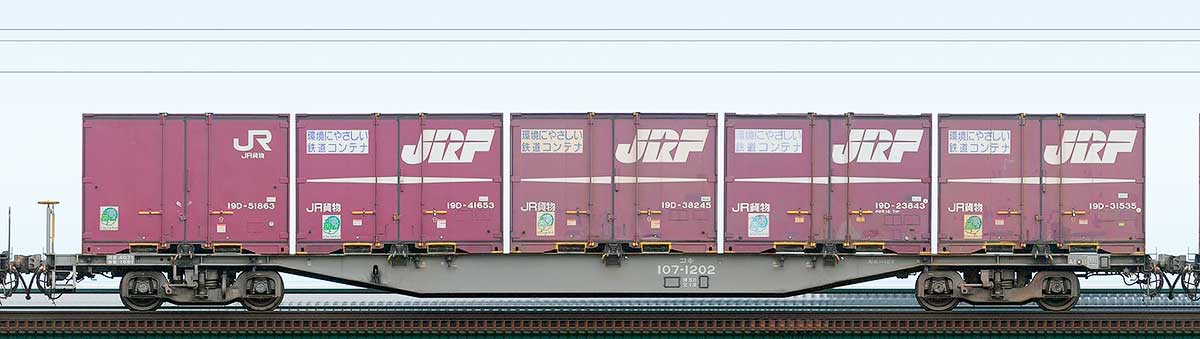 JR貨物コキ100系コキ107-12021-3位の側面写真