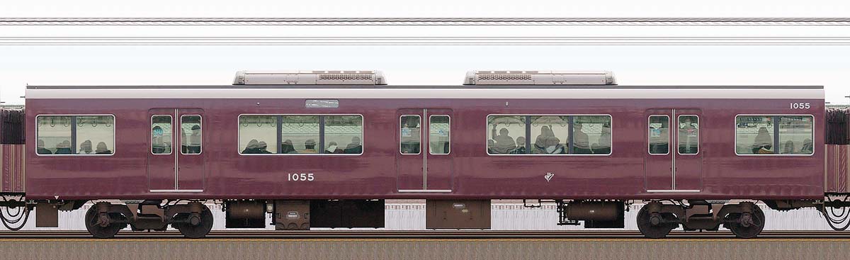 阪急1000系C#1055山側の側面写真