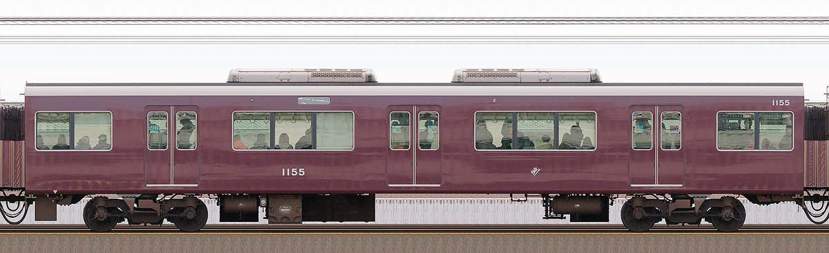 阪急1000系C#1155山側の側面写真
