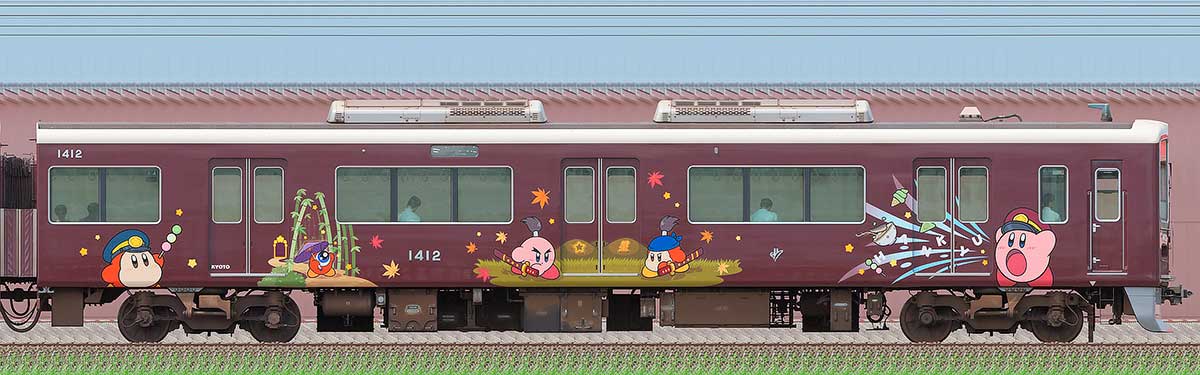 阪急1300系「カービィ号」C#1412東側の側面写真
