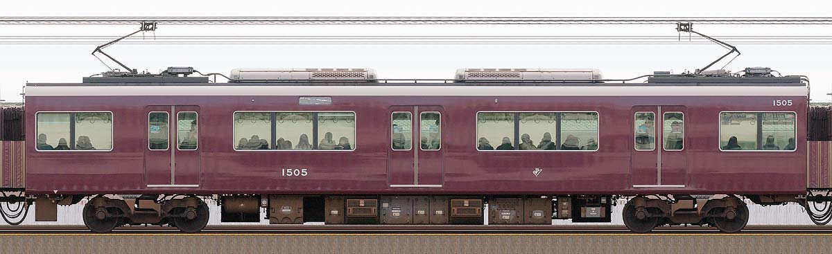阪急1000系C#1505山側の側面写真