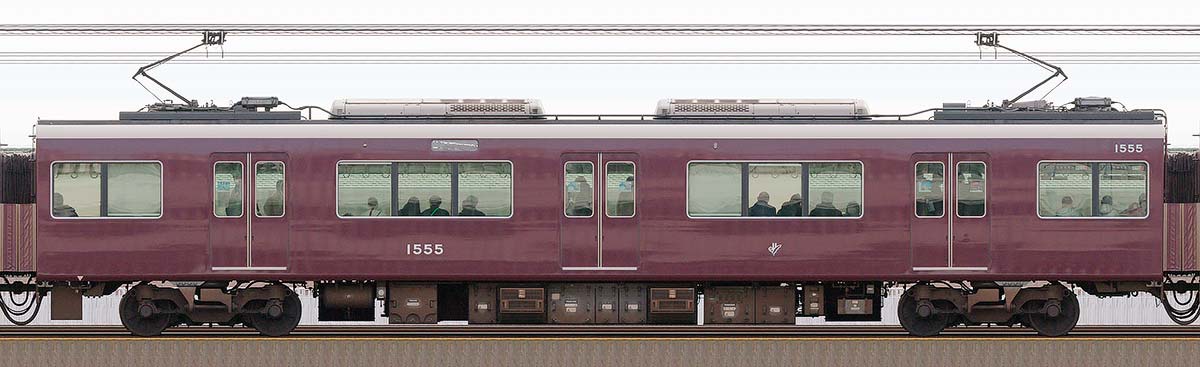 阪急1000系C#1555山側の側面写真