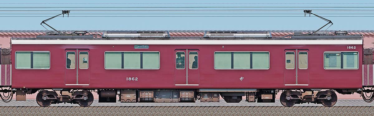 阪急1300系C#1862東側の側面写真