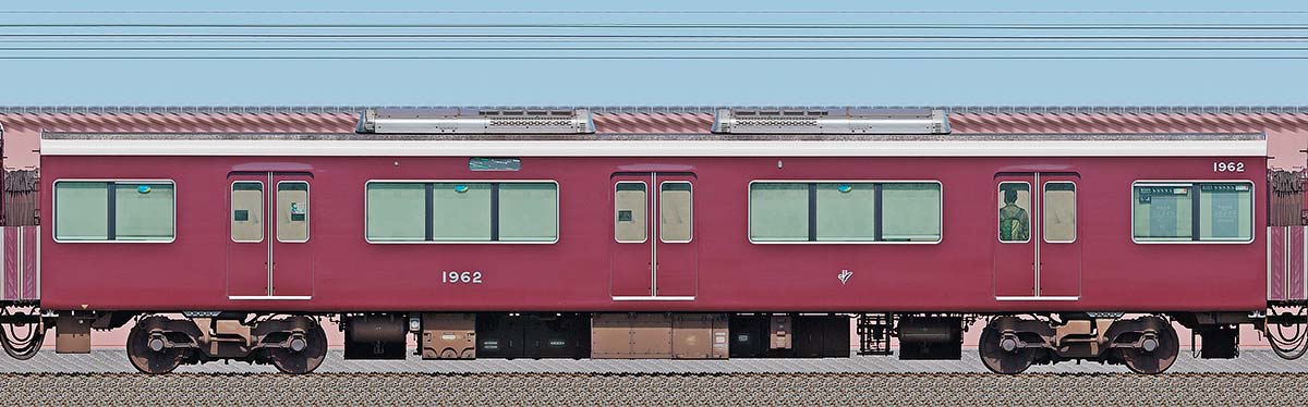 阪急1300系C#1962東側の側面写真