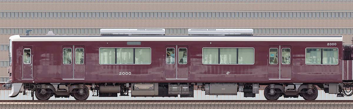 阪急2000系C#2000山側の側面写真