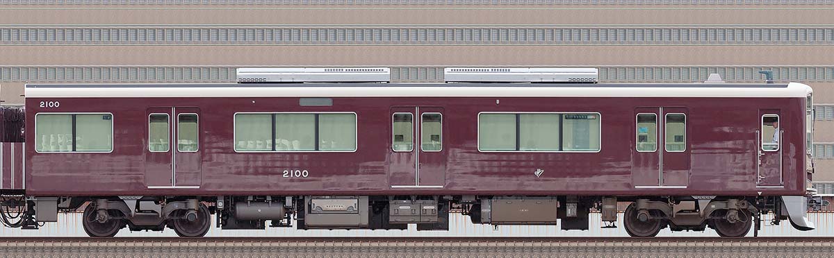 阪急2000系C#2100山側の側面写真