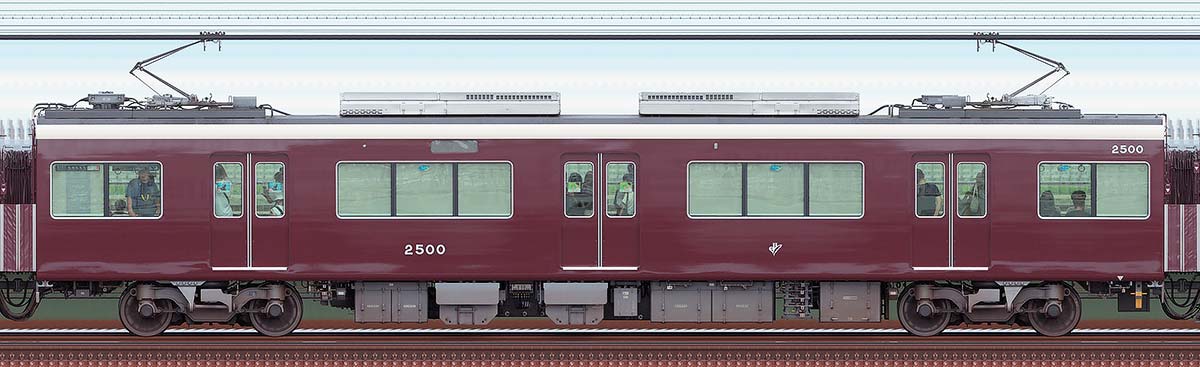 阪急2000系C#2500浜側の側面写真