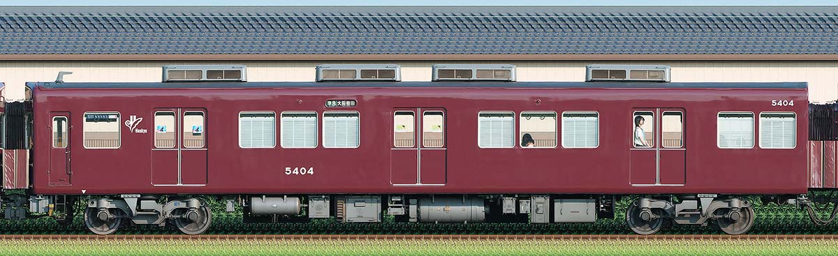 阪急5300系C#5404（台車交換後）西側の側面写真