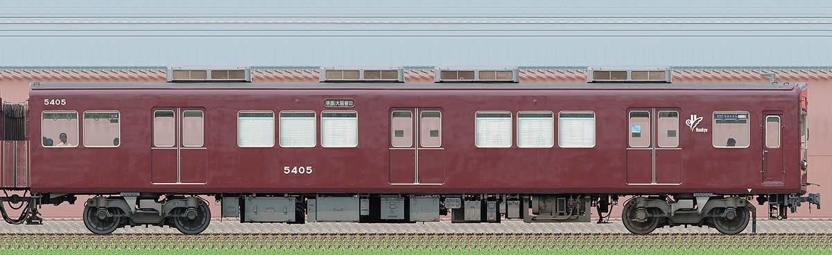 阪急5300系C#5405（台車交換後）東側の側面写真
