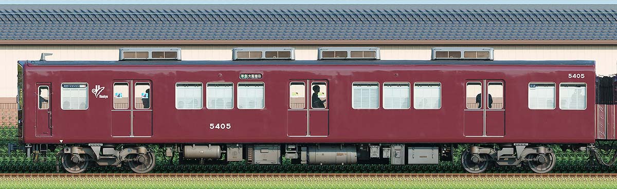 阪急5300系C#5405（台車交換後）西側の側面写真