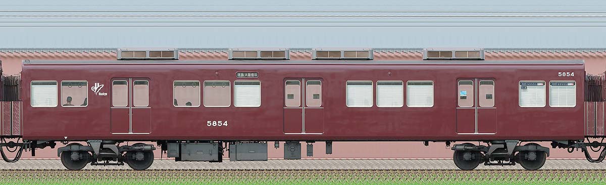 阪急5300系C#5854（2025年）東側の側面写真