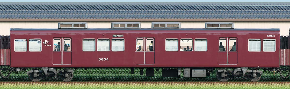 阪急5300系C#5854（2025年）西側の側面写真