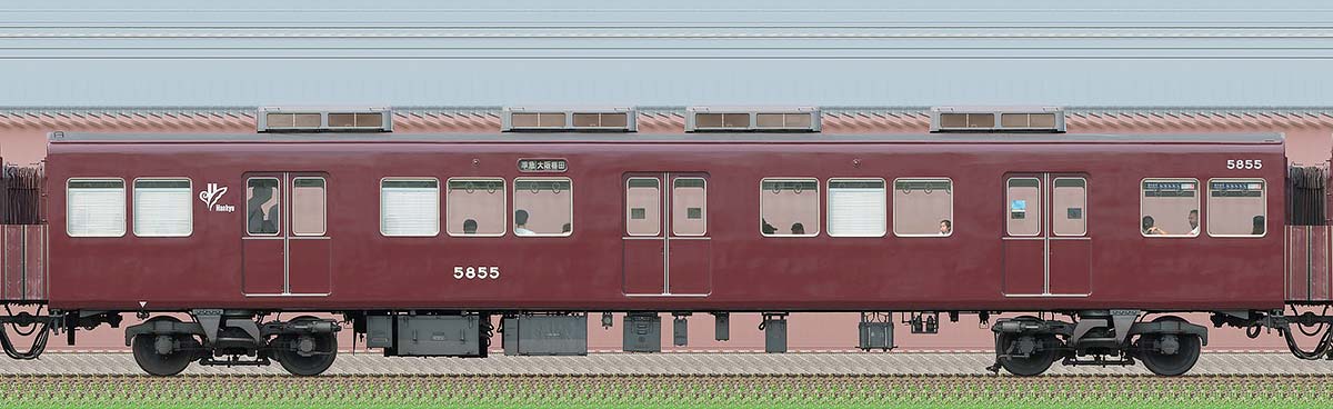 阪急5300系C#5855（2025年）東側の側面写真