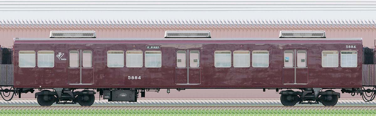 阪急5300系C#5884東側の側面写真